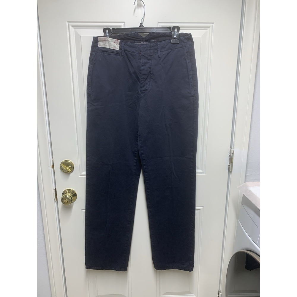 NWT Incotex Slowear Loose Fit Button Fly Navy Blue Men's Chino Pants 31 x 30